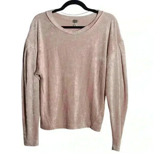 WE THE FREE - FREE PEOPLE Pink Velour Long Sleeve Pullover Size XSmall